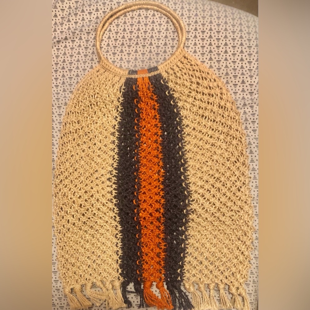 Lovely large handmade W African crotchet purse bag boho sheek